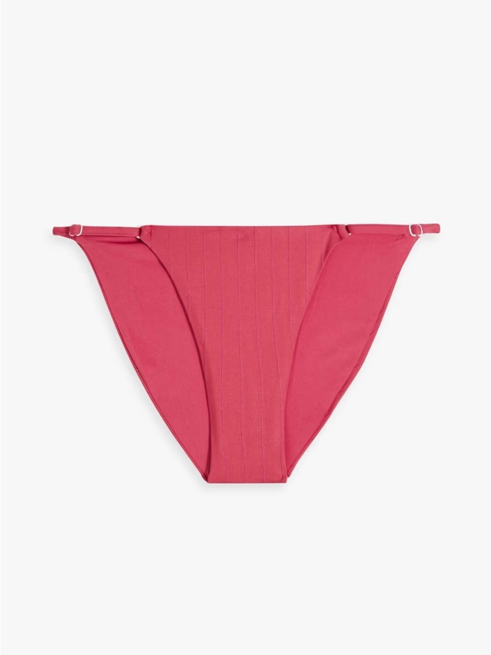 NWT Onia ‘Hannah’ Ribbed Low-Rise Bikini Briefs in “Rose” Red / Coral Size M